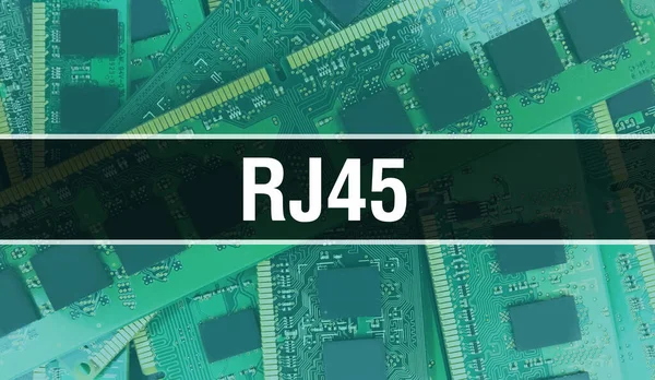 Koncepcja Rj45 Elektronicznym Układem Scalonym Płytce Drukowanej Rj45 Układem Scalonym — Zdjęcie stockowe