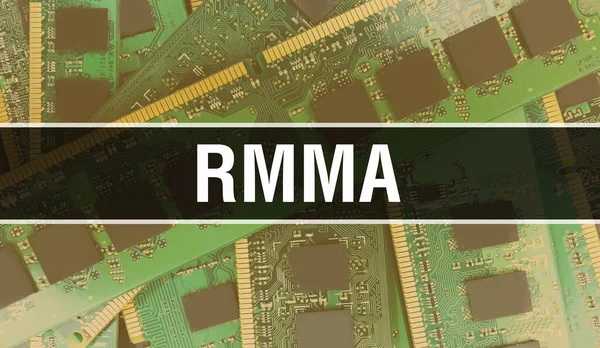 Rmma 집적회로를 기판에 개념이다 Circuit Board 컴퓨터 Computer Chip 배경을 — 스톡 사진