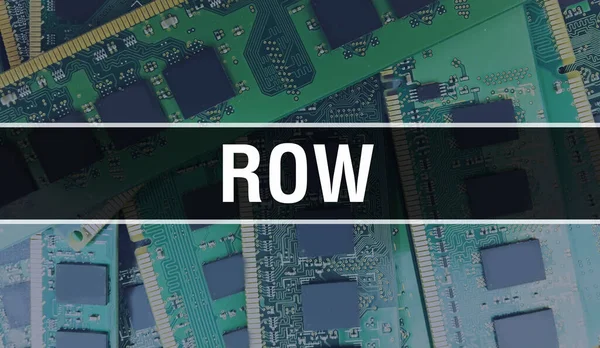 Reihe Mit Technologie Motherboard Digital Row Computer Circuit Board Electronic — Stockfoto