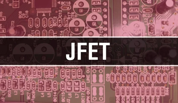 Текст Jfet Написаний Circuit Board Electronic Abstract Technology Background Розробника Стокове Зображення