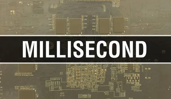 Концепція Міллісмонд Електронним Інтегральним Кільцем Платі Мікросхем Millisecond Computer Chip Стокова Картинка