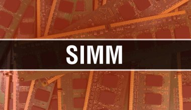 SIMM ve Teknoloji Anakart Dijital. SIMM ve Bilgisayar Devresi Elektronik Bilgisayar Donanım Teknolojisi Anakart Dijital Çip kavramı. SIMM 'i entegre devre yaban domuzu ile kapat