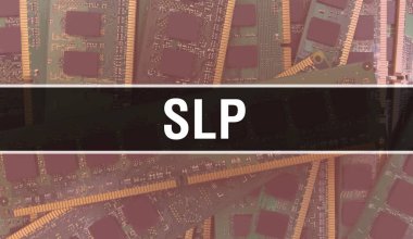 Elektronik bileşenleri entegre devre kartı BackGround.Dijital Elektronik Bilgisayar Donanımı ve Güvenli Veri Kavramı ile SLP. Bilgisayar anakart ve SLP. SLP Entegre Devre Domuzu