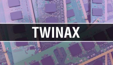 Entegre devre kartında elektronik bileşenleri olan Twinax. Dijital Elektronik Bilgisayar Donanımı ve Güvenli Veri Kavramı. Bilgisayar anakart ve Twinax. Twinax Bütünleşik Devre