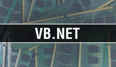 Teknoloji anakart dijitalli VBNET. VB.NET ve Bilgisayar Devre Kurulu Elektronik Bilgisayar Donanım Teknolojisi Anakart Dijital Çip kavramı. VBNET 'i entegre devre domuzuyla kapat.