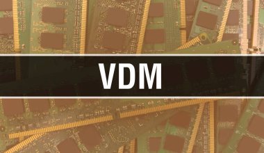 Entegre devre kartı BackGround.Digital Electronic Computer Hardware ve Secure Data Concept üzerinde elektronik bileşenleri olan VDM. Bilgisayar anakart ve VDM. VDM Entegre Devre Domuzu