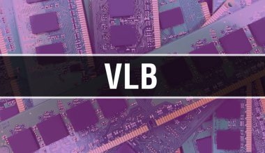 Elektronik Bilgisayar Donanım Teknolojisi geçmişi olan bir VLB. Elektronik Entegre Devre ve VLB ile soyut arkaplan. Elektronik Devre Kurulu. Bilgisayar Entegre Devre Domuzlu VLB