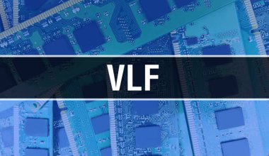 Yazılım geliştiricisinin ve bilgisayar yazılımının elektronik soyut teknoloji arka planında VLF metni yazıldı. VLF entegre devreler kavramı. VLF entegre devre ve direnç