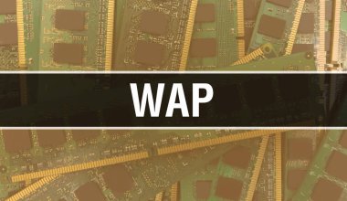 WAP ve Teknoloji Anakart Dijital. WAP ve Bilgisayar Devresi Elektronik Bilgisayar Donanım Teknolojisi Anakart Dijital Çip kavramı. WAP 'ı entegre devre yaban domuzu ile kapat