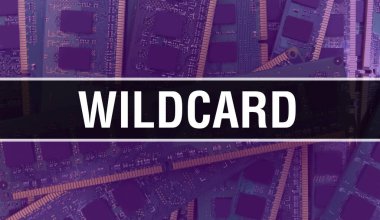 Teknoloji Anakart Dijital 'li Wildcard. Wildcard ve Bilgisayar Devre Kurulu Elektronik Bilgisayar Donanım Teknolojisi Anakart Dijital Çip kavramı. Tümleşik devre ile Wildcard 'ı kapat