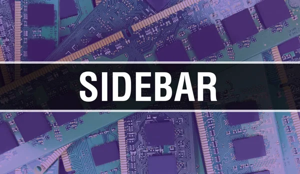Εικόνα Έννοιας Sidebar Χρησιμοποιώντας Τσιπ Υπολογιστών Στον Πίνακα Κυκλωμάτων Πλευρική — Φωτογραφία Αρχείου