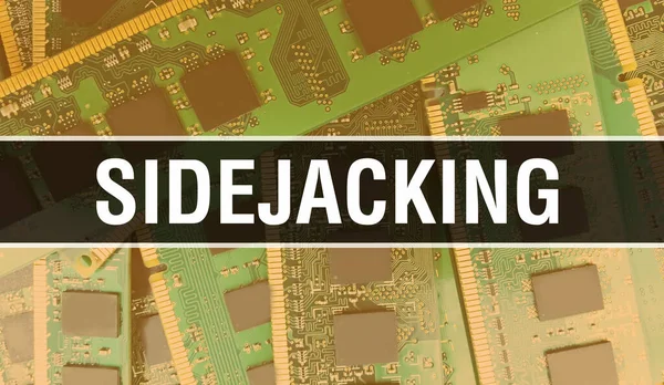 Sidejacking Texto Escrito Circuit Board Electronic Resumo Tecnologia Fundo Desenvolvedor — Fotografia de Stock