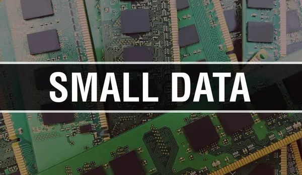 Conceito Dados Pequenos Com Placa Mãe Computador Texto Small Data — Fotografia de Stock