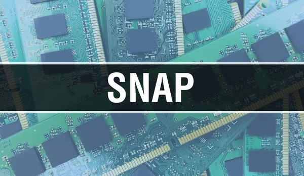Snap Elektronikus Számítógép Hardver Technológiai Háttérrel Absztrakt Háttér Elektronikus Integrált — Stock Fotó