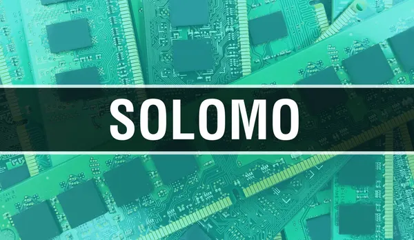 Solomo Avec Fond Technologie Matériel Informatique Électronique Fond Abstrait Avec — Photo