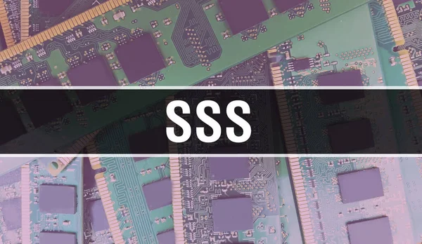 Sss Con Tecnología Motherboard Digital Sss Placa Circuito Informático Tecnología — Foto de Stock