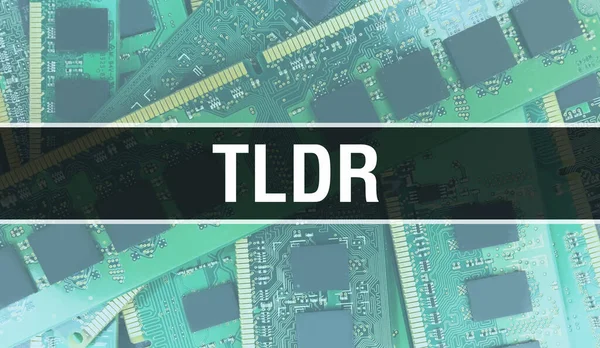 Концепция Tldr Электронной Интегральной Схемой Печатной Плате Tldr Computer Chip — стоковое фото