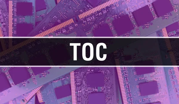 Toc 컨셉트와 서킷온 Toc Circuit Board 컴퓨터 Computer Chip 추상적 — 스톡 사진