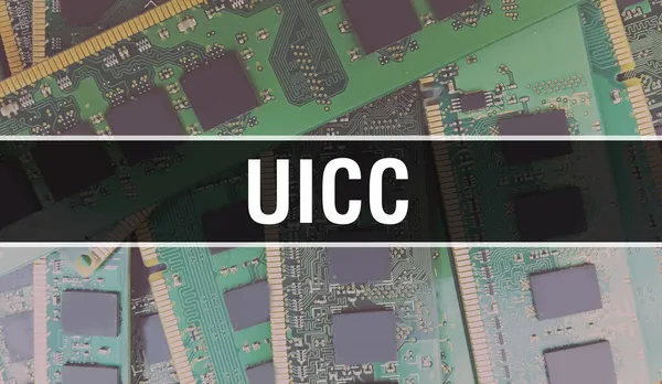 Uicc Технологією Motherboard Digital Uicc Computer Circuit Board Концепція Електронного — стокове фото