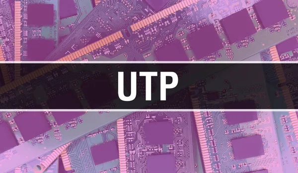 Utp Konzeptillustration Mittels Computer Chip Circuit Board Utp Nahaufnahme Des — Stockfoto