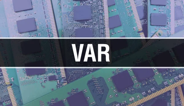 컴퓨터 Var Var 텍스트는 Technology Motherboard Digital Technology Background 기록되어 — 스톡 사진
