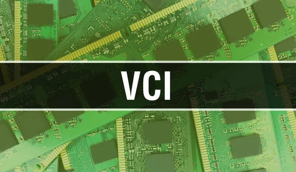 Vci Koncepció Illusztráció Segítségével Computer Chip Circuit Board Vci Közel — Stock Fotó