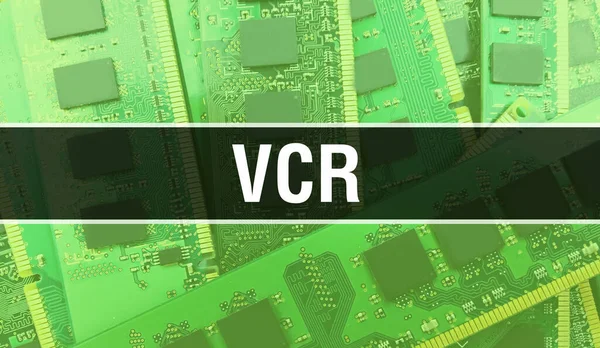 Vcr Koncepció Számítógép Alaplapon Vcr Szöveg Írt Technology Motherboard Digitális — Stock Fotó