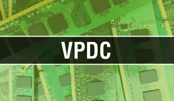 Texto Vpdc Escrito Circuit Board Antecedentes Tecnología Abstracta Electrónica Del —  Fotos de Stock