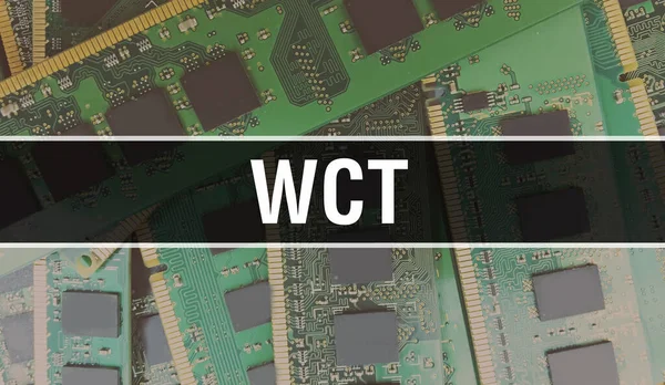 Wct Concept Met Electronic Integrated Circuit Printplaat Wct Met Computer — Stockfoto