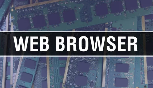 Browser Web Con Sfondo Tecnologia Hardware Del Computer Elettronico Sfondo — Foto Stock
