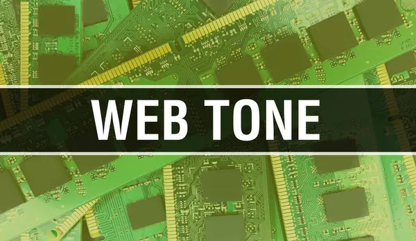 Tono Web Con Componenti Elettronici Circuito Integrato Background Digital Electronic — Foto Stock