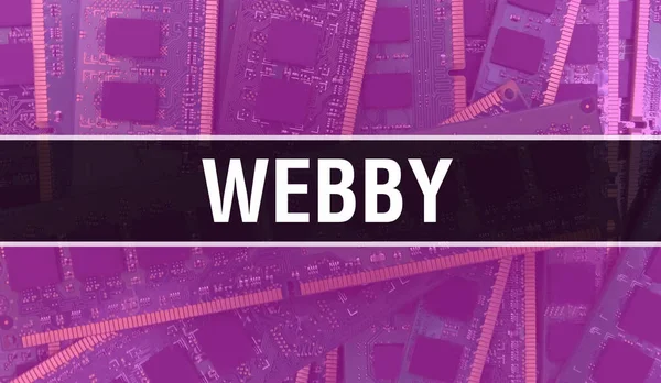 Webby Com Tecnologia Placa Mãe Digital Webby Placa Circuito Computador — Fotografia de Stock
