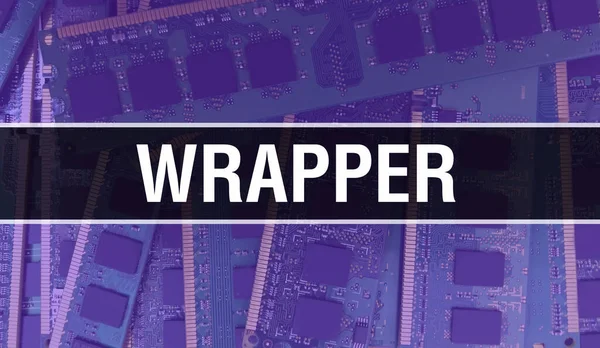 電子計算機ハードウェア技術の背景を持つWrapper Electronic Integrated Circuit Wrapperによる抽象的な背景 電子回路基板 Wrapper コンピュータ統合 — ストック写真