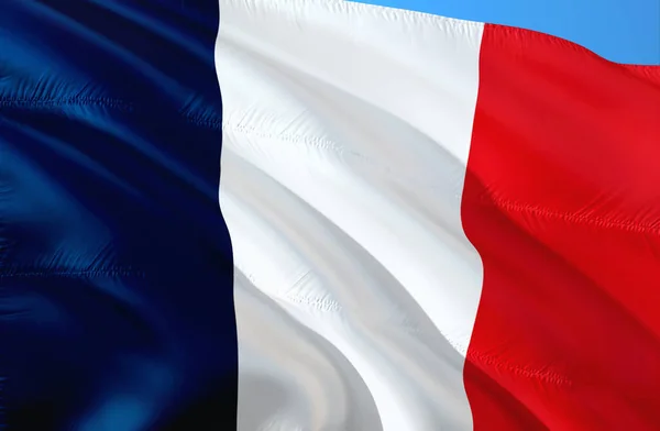 Fransa Bayrağı Fransa Nın Ulusal Bayrağı Dalgalanıyor Görüntüleniyor Fransa Nın — Stok fotoğraf