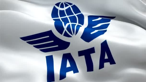 Logo Iata Video Logo Międzynarodowego Stowarzyszenia Transportu Lotniczego Białym Tle — Wideo stockowe