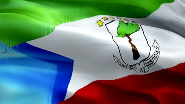 Äquatorialguineas Flagge Weht Wind Realistischer Hintergrund Der Flagge Äquatorialguineas Äquatorialguinea — Stockvideo