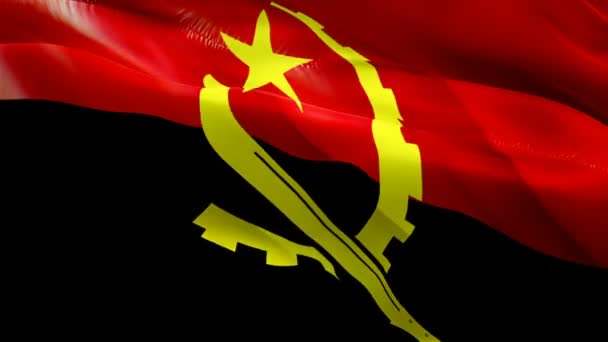 Angola Flag Motion Loop Video Waving Wind Realistic Angolan Flag — Stock video