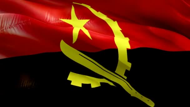 Angola Macha Flagą Narodowa Flaga Angoli Macha Znak Bezproblemowej Animacji — Wideo stockowe