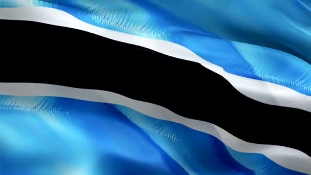 Botswana Vlag Motion Loop Video Zwaaiend Wind Realistische Botswaanse Vlag — Stockvideo