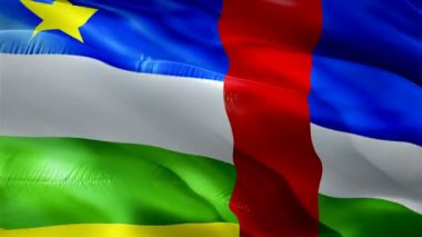 Orta Afrika Cumhuriyeti bayrak sallıyor. Ulusal 3d Orta Afrika Cumhuriyeti bayrağı dalgalanıyor. Orta Afrika Cumhuriyeti 'nin kusursuz döngü animasyonunun işareti. Afrika bayrağı yüksek çözünürlüklü arka plan. Orta Afrika Cumhuriyeti bayrağı 1080p Tam HD video 