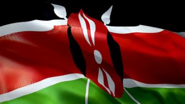 Kenya bayrağı rüzgarda sallanan hareket döngüsü videosu. Gerçekçi Kenya bayrağı geçmişi. Kenya Bayrak Döngüsü Kapanışı 1080p Tam HD 1920X1080 görüntü. Kenya 'da film ve haber için bayraklar çekildi