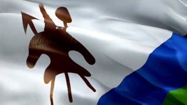 Lesotho bayrağı sallıyor. Ulusal 3D Mosotho bayrağı dalgalanıyor. Lesotho 'nun kusursuz döngü animasyonunun işareti. Mosotho bayrağı HD çözünürlük arka planı. Lesotho bayrağı sunum için 1080p Tam HD video