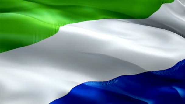 Sierra Leone Flag Motion Loop Video Waving Wind Realistic Salone — Stock video