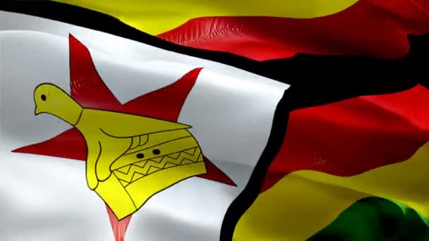Zimbabwe Flaga Film Motion Loop Macha Wietrze Realistyczne Pochodzenie Flagi — Wideo stockowe