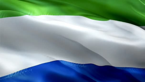 Sierra Leone Flag Motion Loop Video Waving Wind Realistic Salone — Vídeo de Stock