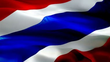 Tayland bayrağı sallıyor. Ulusal 3d Tayland bayrağı dalgalanması. Tayland 'ın kusursuz döngü animasyonunun işareti. Tayland bayrağı yüksek çözünürlüklü arka plan. Sunum için Tayland bayrağı 1080p Tam HD video