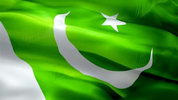 Pakistan Flag Motion Loop Video Waving Wind Realistic Pakistani Flag — ストック動画
