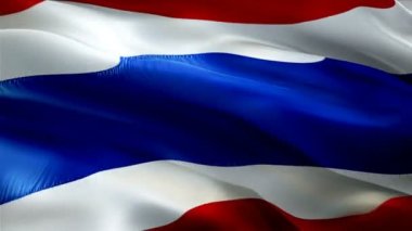 Tayland bayrağı sallıyor. Ulusal 3d Tayland bayrağı dalgalanması. Tayland 'ın kusursuz döngü animasyonunun işareti. Tayland bayrağı yüksek çözünürlüklü arka plan. Sunum için Tayland bayrağı 1080p Tam HD video