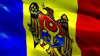 Moldova bayrağı rüzgarda sallanıyor. Gerçekçi Moldova Bayrağı geçmişi. Moldova Bayrak Döngüsü Kapanışı 1080p Tam Hd 1920x1080 görüntü. Moldova Eu Avrupa ülkesinin video görüntüleri film ve haberlere yansıdı
