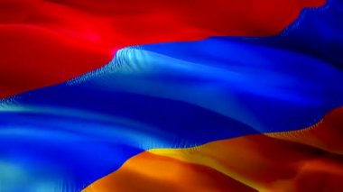 Ermeni bayrağı 1080p Full HD 1920X1080 video kaydı rüzgarda dalgalanıyor. Ulusal Erivan 3d Ermeni bayrağı dalgalanıyor. Ermenistan 'ın kusursuz döngü animasyonunun işareti. Ermeni bayrağı HD çözünürlüğü Arkaplan 1080p